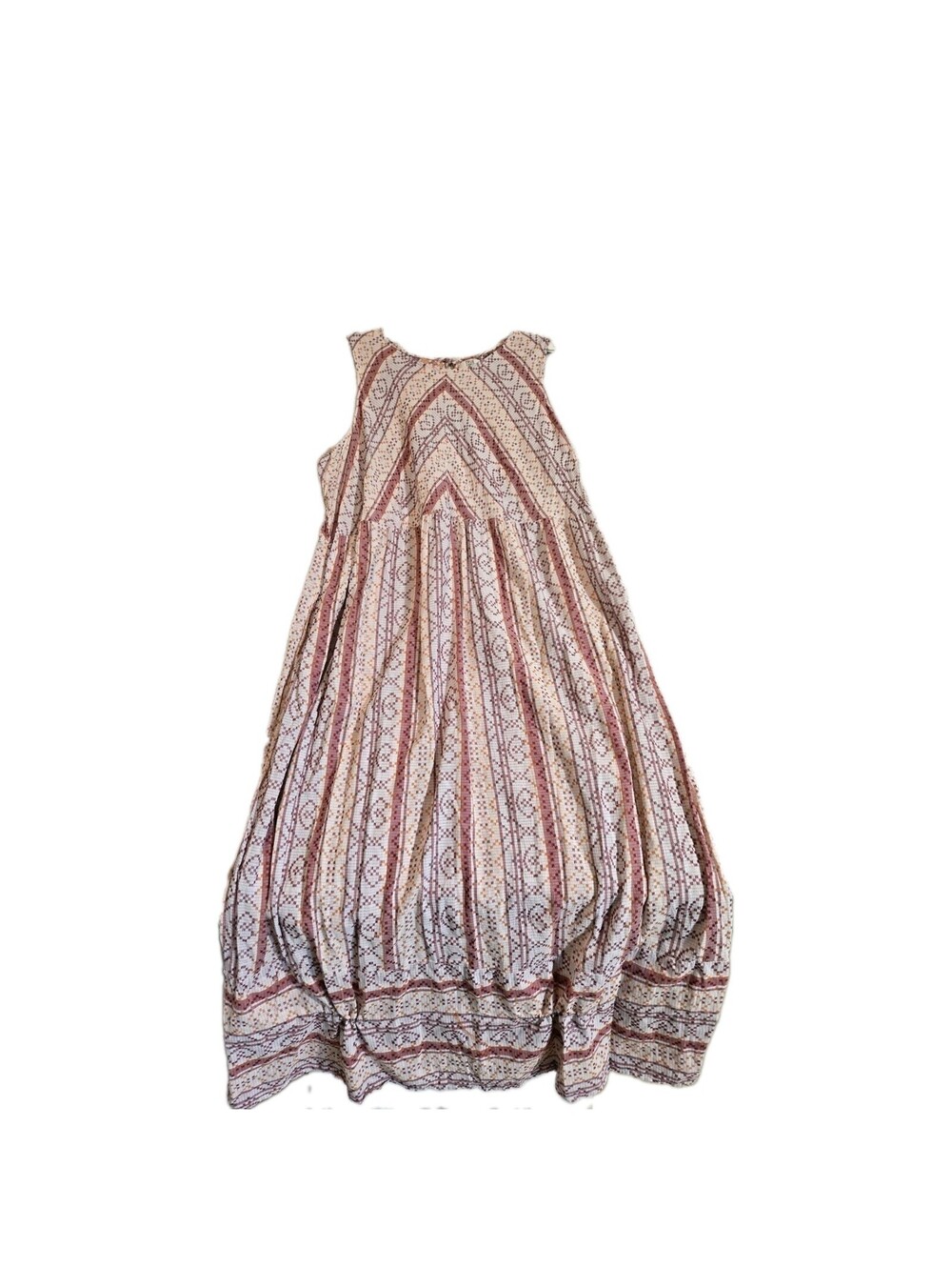 True Craft Maxi Dress Sz 3x Boho Geometric Print 💯 cotton Lightweight
